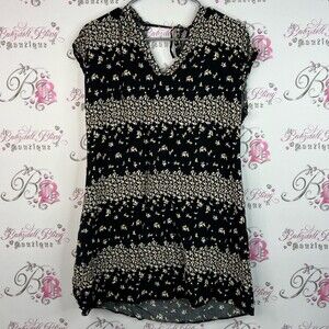 Papaya top or mini dress flowers Black yellow Cream white Floral Blouse shirt